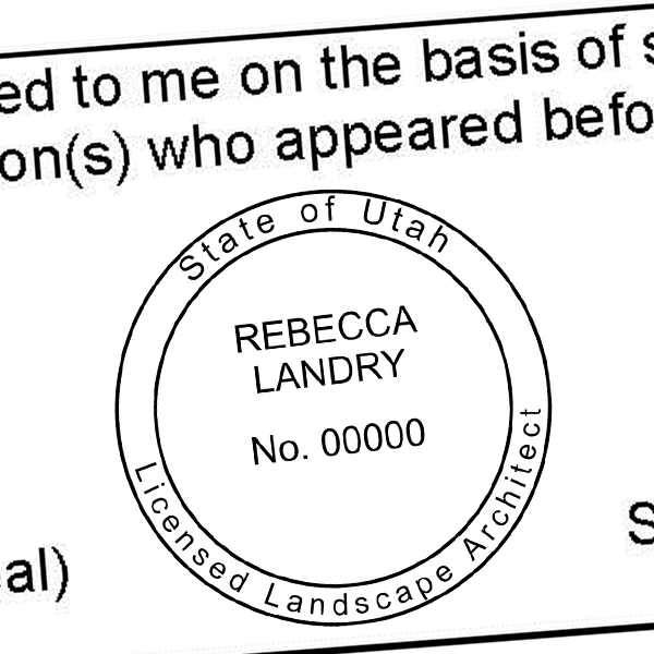 State of Utah Landscape Architect Seal Imprint