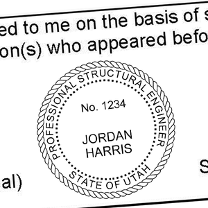 State of Utah Structural Engineer Seal Imprint