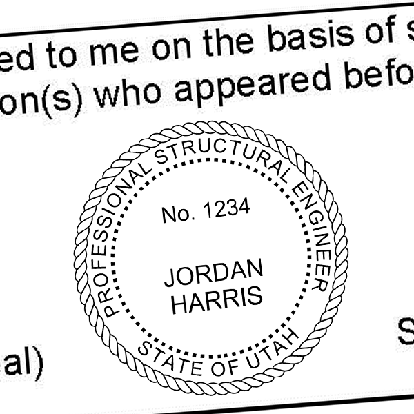 State of Utah Structural Engineer Seal Imprint