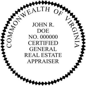 State of Virginia Certified General Real Estate Appraiser