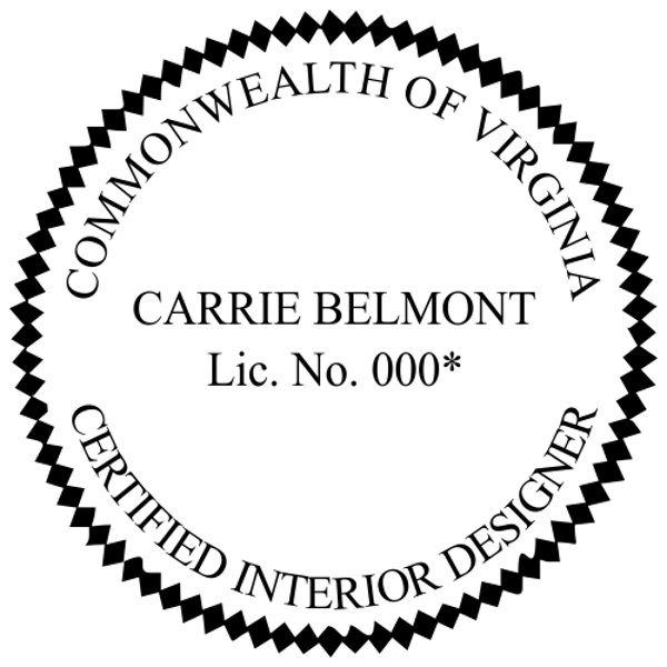 State of Virginia Interior Designer