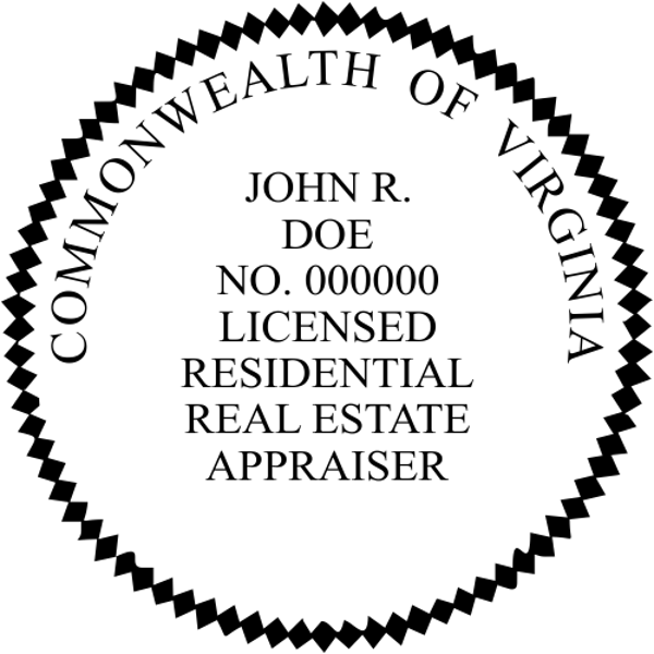 State of Virginia Licensed Residential Real Estate Appraiser