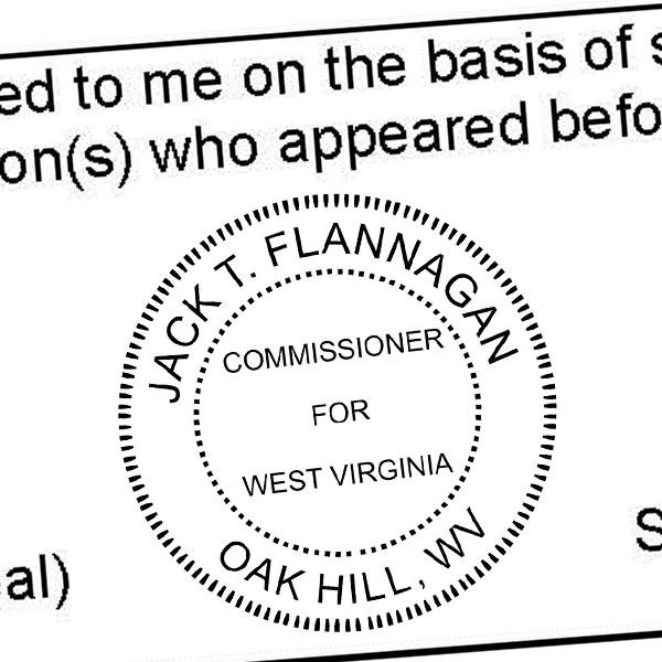 State of West Virginia Commissioner Seal Imprint