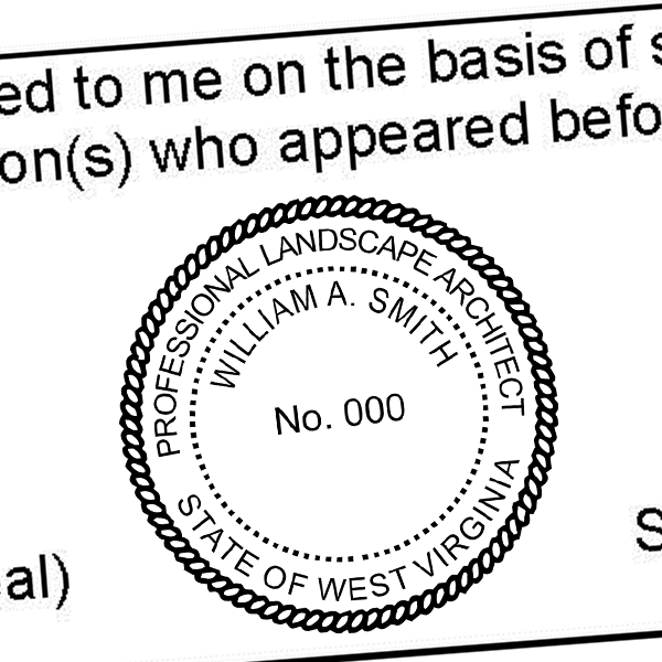 State of West Virginia Landscape Architect Seal Imprint