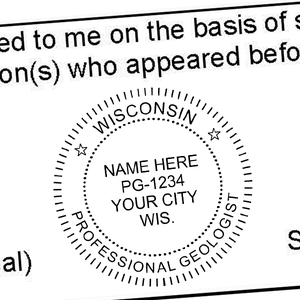 State of Wisconsin Geologist Seal Imprint