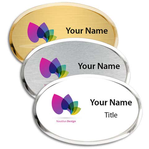 Executive Full Color Oval Name Badges