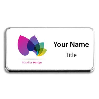 Executive Full Color Rounded Corner Name Badges - alternate view