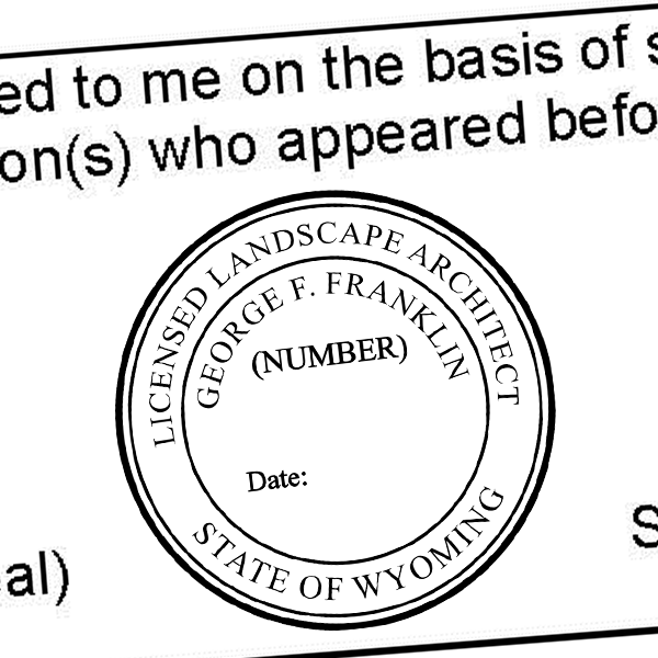 State of Wyoming Landscape Architect Seal Imprint