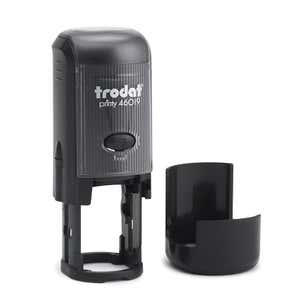 The Trodat 46019 Round Self-Inking Stamp comes with a removable cap
