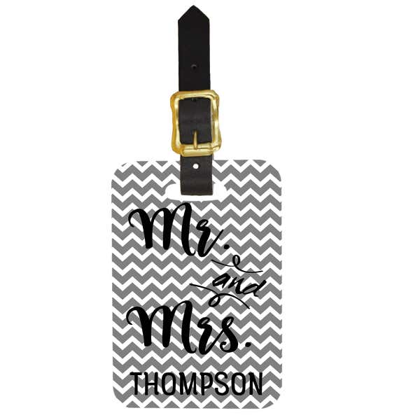 Chevron Custom Luggage Tag for Couple