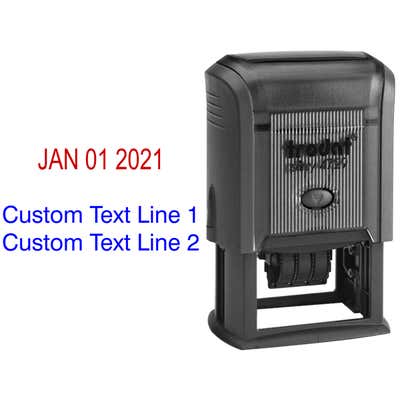 Custom Text Self-Inking Date Stamp - alternate view
