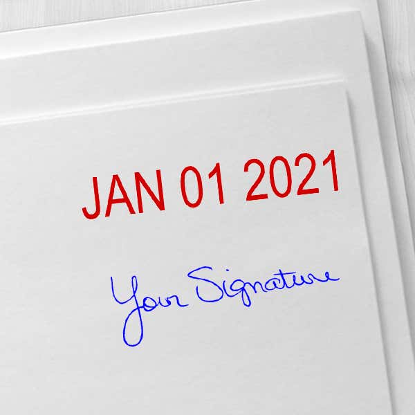 Self-Inking Date and Signature Stamp