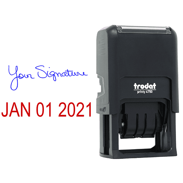 Signature Date Custom Rubber Stamp - Date Bottom Body and Design
