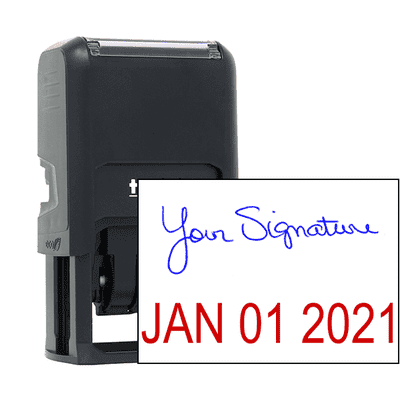 Custom Signature Date Stamp, Date on Bottom - alternate view