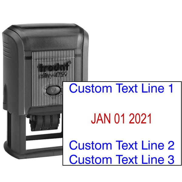 Self-Inking Custom Three Line Dater Stamp