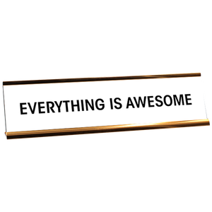 Everything is Awesome Desk Plate White/Rose
