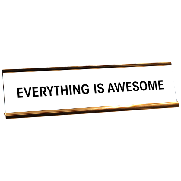 Everything is Awesome Desk Plate White/Rose