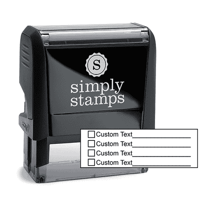 4 Line Box Form Custom Rubber Stamp