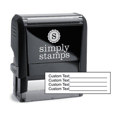 4 Line Form Custom Rubber Stamp