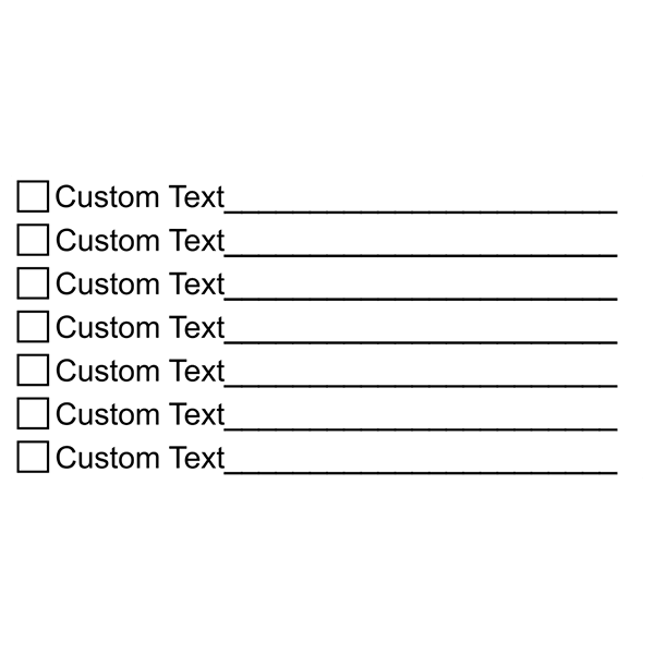 7 Line Box Form Custom Rubber Stamp 