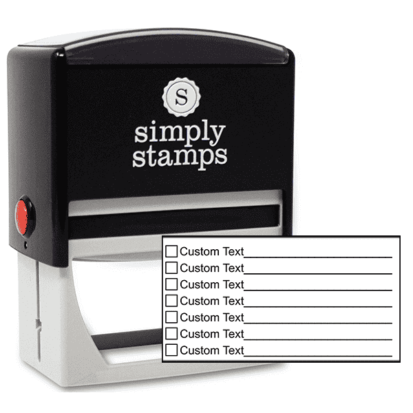 7 Line Box Form Custom Rubber Stamp