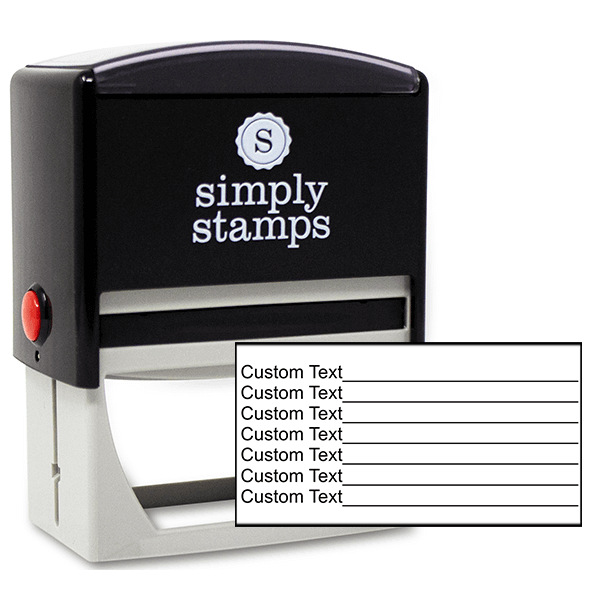 7 Line Form Custom Rubber Stamp