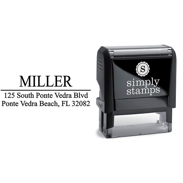 Last Name Address Stamp with self inking stamp model body Last Name Address Stamp with self inking stamp model body