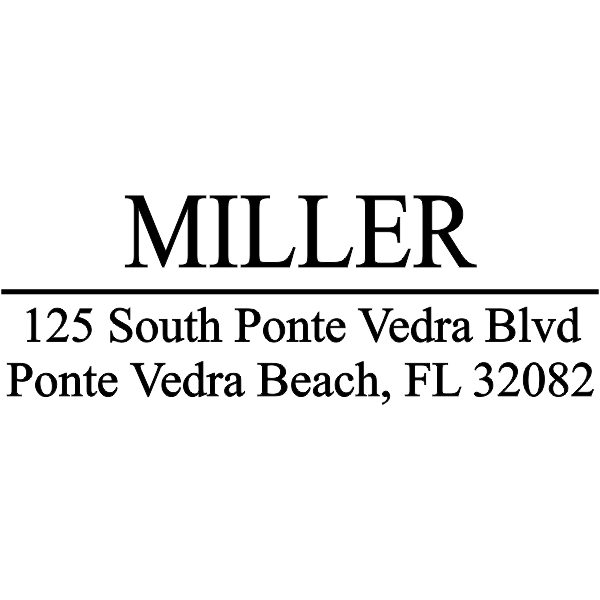 Last Name Underline Address Stamp
