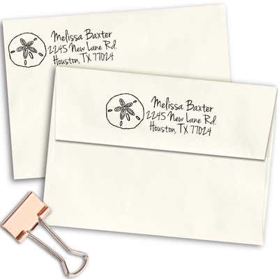 Baxter Sand Dollar Address Stamp - alternate view
