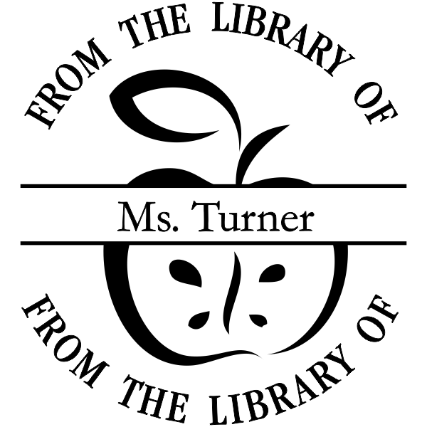 From The Library Of - Apple Rubber Teacher Stamp