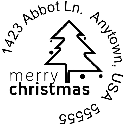 Merry Christmas Address Stamp