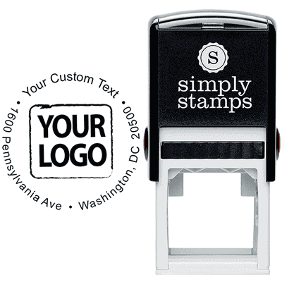 Custom Simple Round Logo Stamp - alternate view
