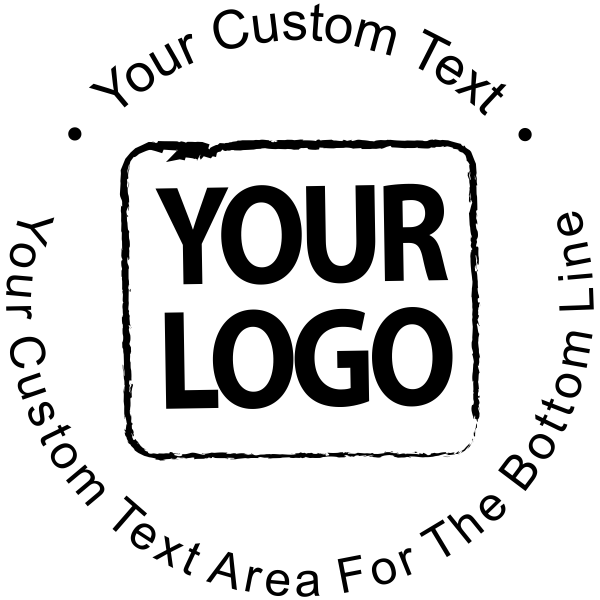Custom Rubber Stamp - Simple Round with Logo Design