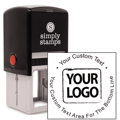 Custom Rubber Stamp - Simple Round with Logo