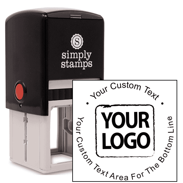 Custom Rubber Stamp - Simple Round with Logo