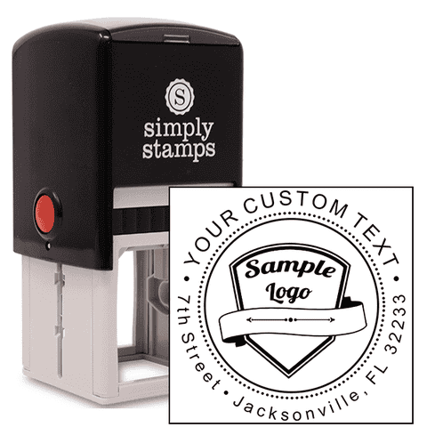 Custom Double Line Logo Return Address Stamp