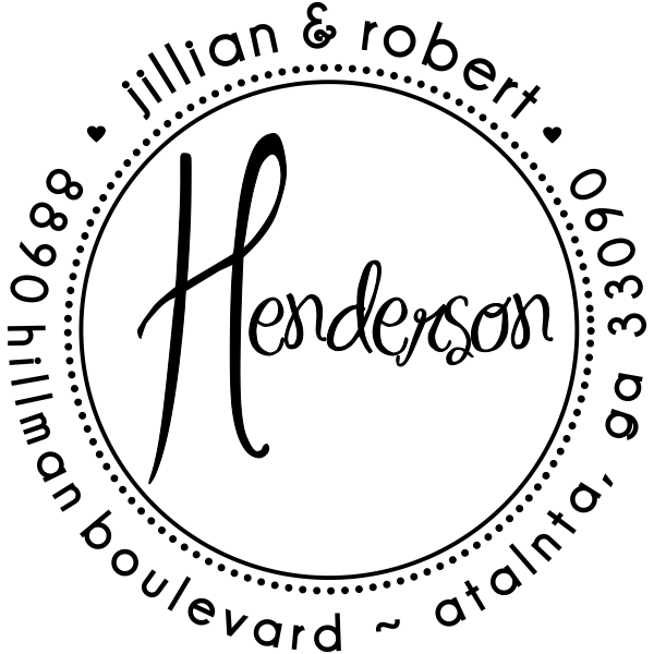 Henderson Round Address Stamp