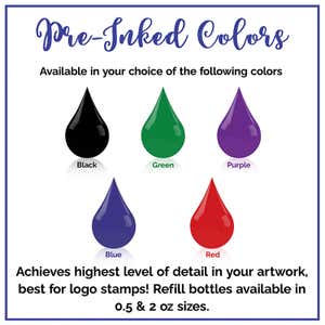 The pre-inked version of the Last Name Address Stamp comes in 5 colors