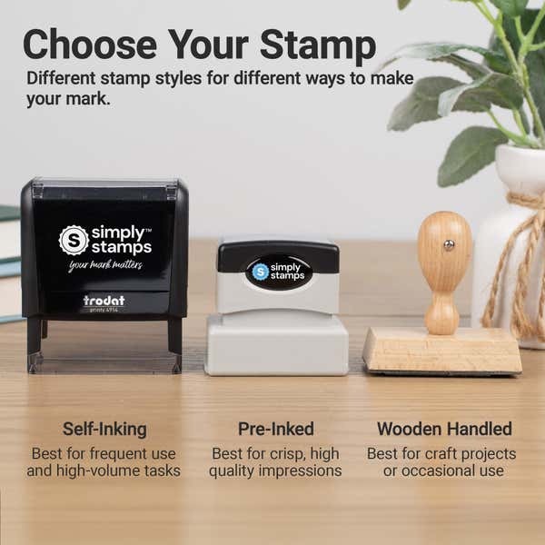 Stamp type options available for the 2 Line Stamp