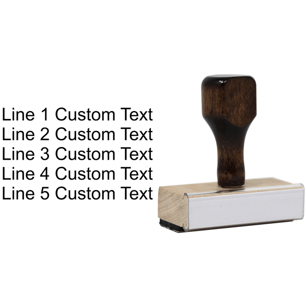 5 Line Custom Text Handstamp Body and Impression