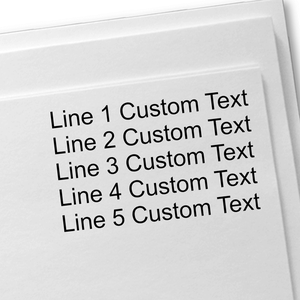 5 Line Custom Text Handstamp on Envelope