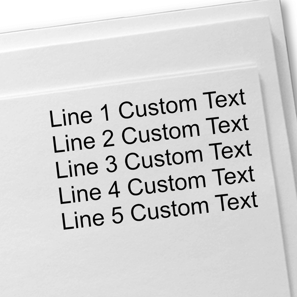 5 Line Custom Text Handstamp on Envelope
