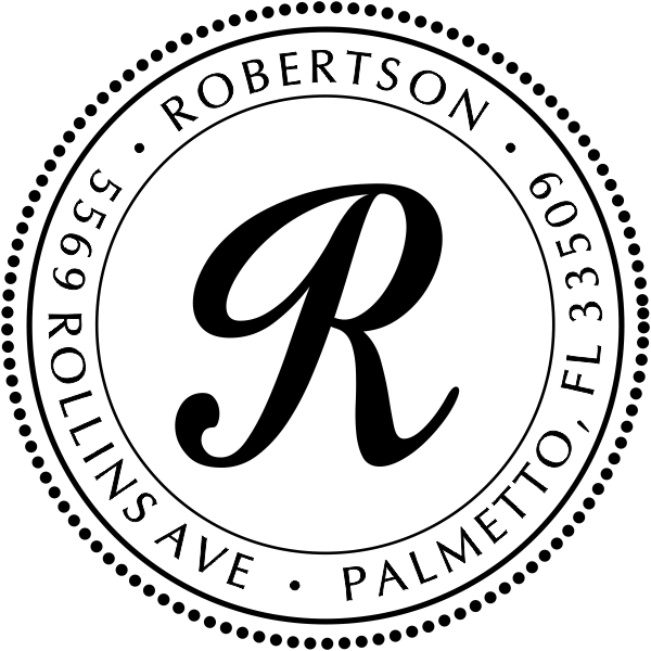Palmetto Circle Address Stamp