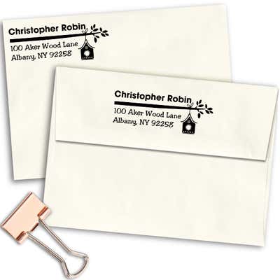Birdhouse Branch Custom Address Stamp - alternate view