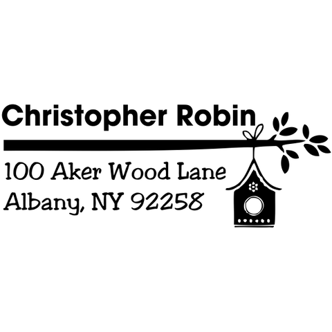Birdhouse Branch Custom Address Stamp