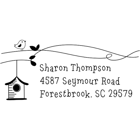 Bird & Birdhouse Custom Address Stamp