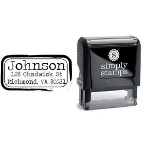 Eraser Rub Thick Ink Border Return Address Stamp Body and Design