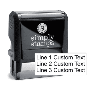 3 Line Custom Rubber Stamp