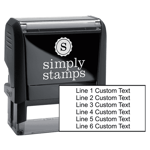 6 Line Custom Rubber Stamp