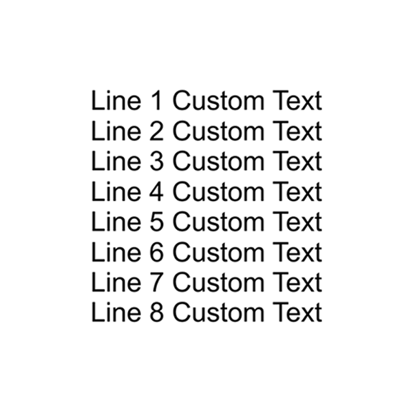 8 Line Custom Rubber Stamp Imprint Example